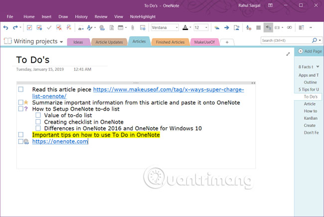 keyboard shortcuts for onenote 2016 for mac